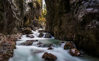 Картинка Бавария, Германия, Реки, Камни, Утес, речка, скалы, скале, Скала, Природа, река, Камень