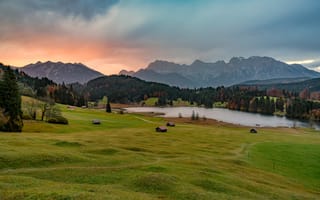 Картинка Бавария, Германия, гора, Озеро, Природа, Горы