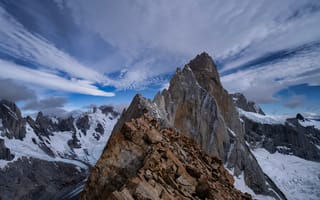Картинка Аргентина, Patagonia, Утес, Природа, облачно, Горы, Облака, Скала, гора, скале, облако, скалы