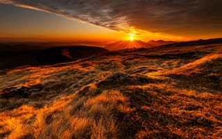 Картинка Шотландия, гора, Пейзаж, Природа, Горы, закаты, закат, и, Рассветы, рассвет