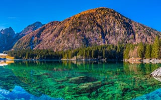 Картинка Италия, Tarvisio, гора, Отражение, Озеро, отражается, Пейзаж, Природа, Горы, отражении