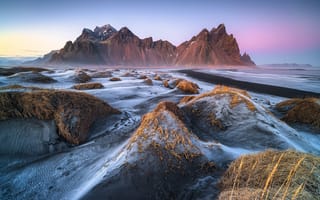 Картинка Исландия, Vestrahorn, гора, Природа, Горы