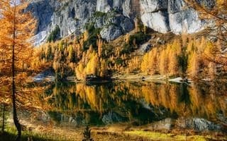 Картинка Италия, Горы, гора, Природа, Пейзаж, Озеро, Осень, осенние