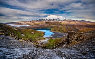 Картинка Новая, Зеландия, Tongariro, гора, Природа, Озеро, облако, Облака, Park, облачно, Горы, National, Пейзаж