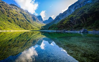 Картинка Новая, Зеландия, гора, Пейзаж, Mount, Природа, Озеро, Парки, Отражение, отражается, отражении, Park, Горы, Aspiring, National, парк