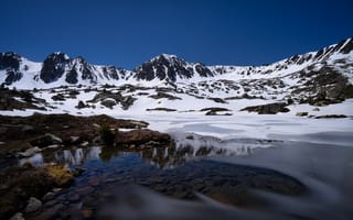 Картинка Андорра, гора, снега, Снег, Озеро, Природа, снеге, снегу, Горы