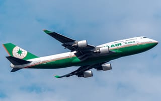 Картинка Самолеты, Пассажирские, летят, летит, Boeing, Боинг, Полет, Авиация, Air, 747-400, Eva, летящий