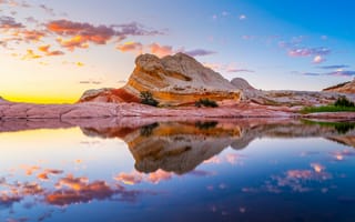 Картинка США, White, воде, америка, Природа, отражении, штаты, Скала, отражается, Вода, Отражение, Pocket, Утес, скалы, скале