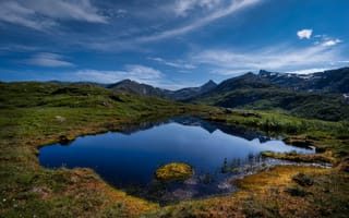 Картинка Лофотенские, острова, Природа, Озеро, гора, Норвегия, Горы