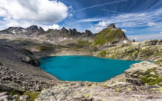 Картинка альп, Швейцария, Горы, гора, Природа, Wildsee, Облака, облачно, Альпы, Озеро, облако