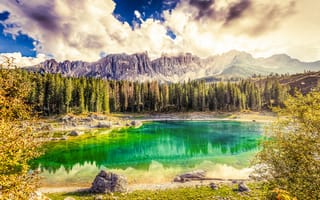 Картинка Италия, гора, облако, облачно, Природа, Облака, Горы, Пейзаж, Озеро
