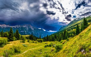 Картинка альп, Италия, Природа, Пейзаж, Горы, туч, Тучи, гора, Альпы