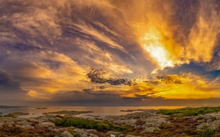 Картинка Швеция, Marstrand, закаты, Побережье, Рассветы, Море, рассвет, закат, берег, Природа