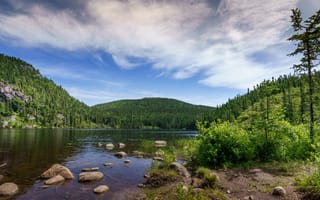 Картинка Канада, Parc, Горы, Пейзаж, Grands-Jardins, Парки, Природа, des, гора, парк, Озеро, National
