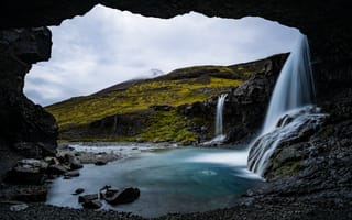 Картинка Исландия, Арка, Природа, арки, Водопады, Skútafoss