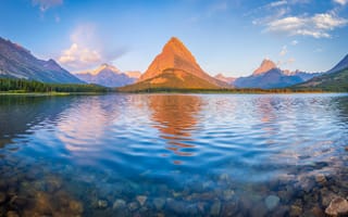 Картинка америка, Glacier, National, гора, Озеро, США, Природа, Пейзаж, Горы, Park, штаты