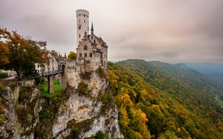 Картинка Германия, Lichtenstein, скале, Замки, гора, скалы, замок, Castle, Природа, Утес, Горы, Скала