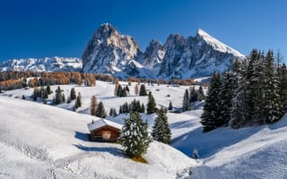 Картинка Альпы, Италия, Dolomites, Пейзаж, снега, Природа, Зима, альп, снеге, Горы, снегу, Снег, зимние, гора