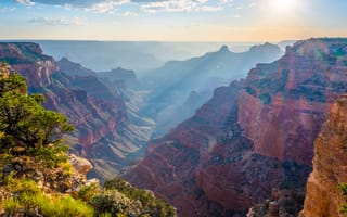 Картинка Гранд-Каньон, парк, Природа, каньона, Солнце, штаты, Каньон, скале, америка, США, Скала, солнца, Парки, скалы, каньоны, Утес