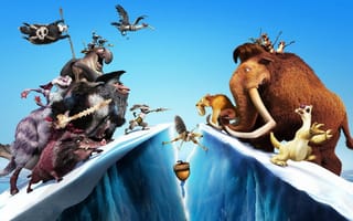 Картинка фильмы, Ледниковый период 4, животные, кино, фильм, Ice age 4, мультфильм, звери