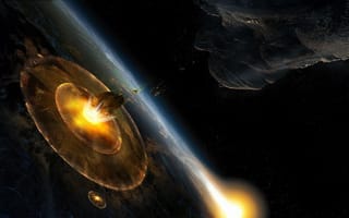 Картинка Апокалипсис, столкновение, с астероидом