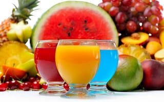 Картинка фрукты, сок, ягоды, коктейль