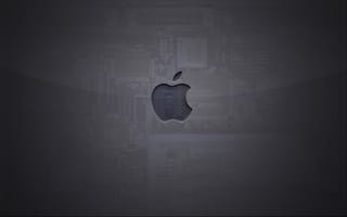 Картинка яблоко, серые тона, прозрачность, Hi-Tech, плата