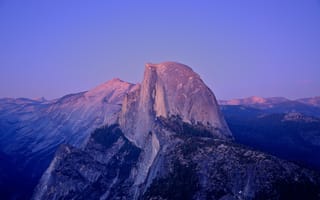 Обои закат, США, Калифорния, Хаф-Доум, Национальный парк Йосемити, лунный свет, гранитная скала