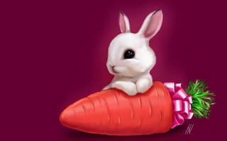 Картинка кролик, морковь, заяц