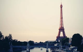 Картинка франция, париж, город, небо, эйфелева башня