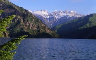 Картинка Кыргызстан, пейзаж, озеро, водоём, горы