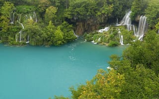 Картинка Плитвицкие озера, водопад, Хорватия