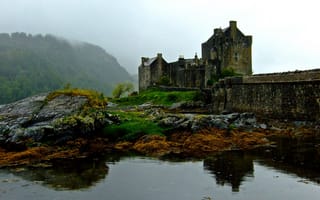 Картинка камни, замок, туман, шотландия, эйлен-донан