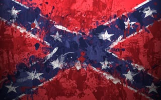 Картинка флаг конфедерации, Юг, звёзды, Конфедерация, Конфедеративные Штаты Америки, краски