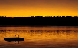 Картинка Золотой закат, озеро Бальзам, Канада