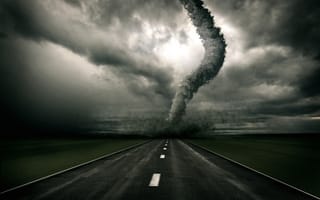 Картинка Торнадо над дорогой