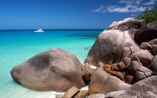Картинка Камни на пляже Анс-Лацио, Сейшельские острова