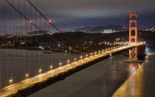 Картинка Ночной Сан-Франциско и мост Золотые Ворота