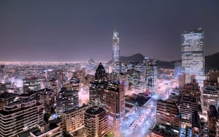 Картинка Ночной Сантьяго, Чили
