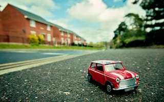 Картинка Mini Cooper в стиле тилт-шифт