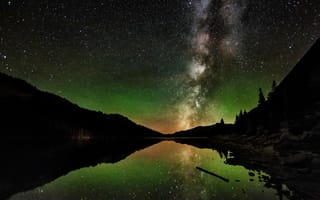 Картинка Млечный путь над озером и горами в Новой Зеландии
