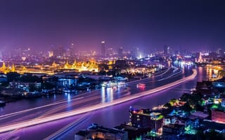 Обои Огни ночного Бангкока, Таиланд