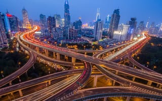 Картинка Дорожные развязки в Шанхае, Китай