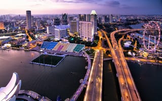 Картинка Вечерний Сингапур