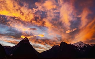 Картинка Закат в горах Новой Зеландии