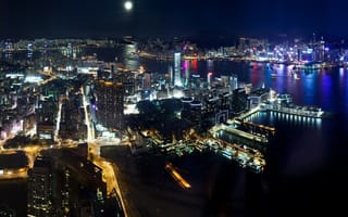 Обои Огни ночного Гонконга