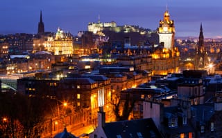 Картинка Ночной Эдинбург, Шотландия