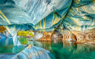 Обои Мраморные пещеры, Чили