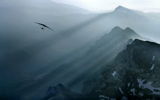 Картинка Дельтаплан над горами