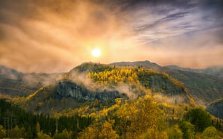 Картинка Осенний закат в горах